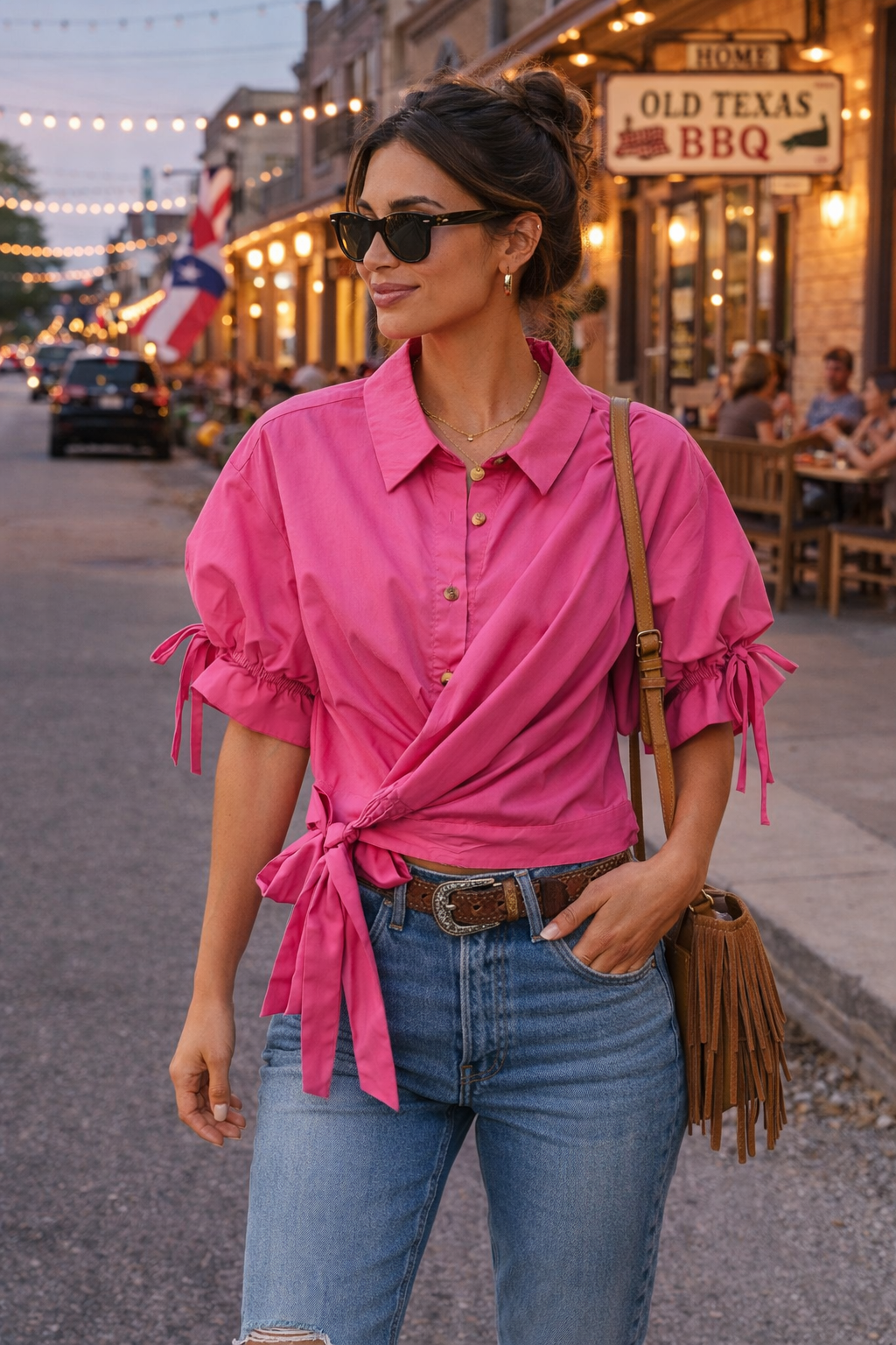 The Pretty in Pink Wrap Top