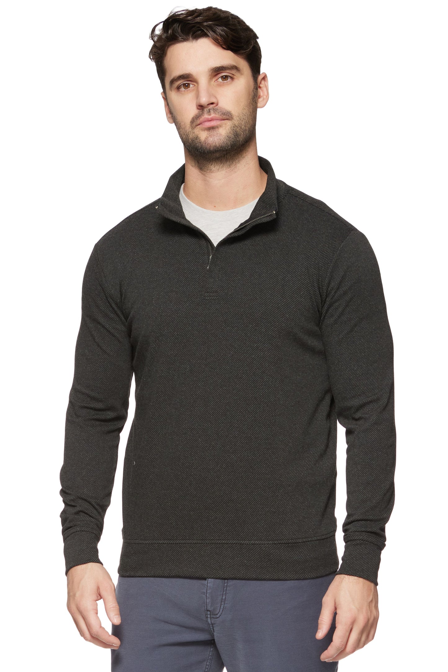 Hero Solid Twill Zip Mock Neck