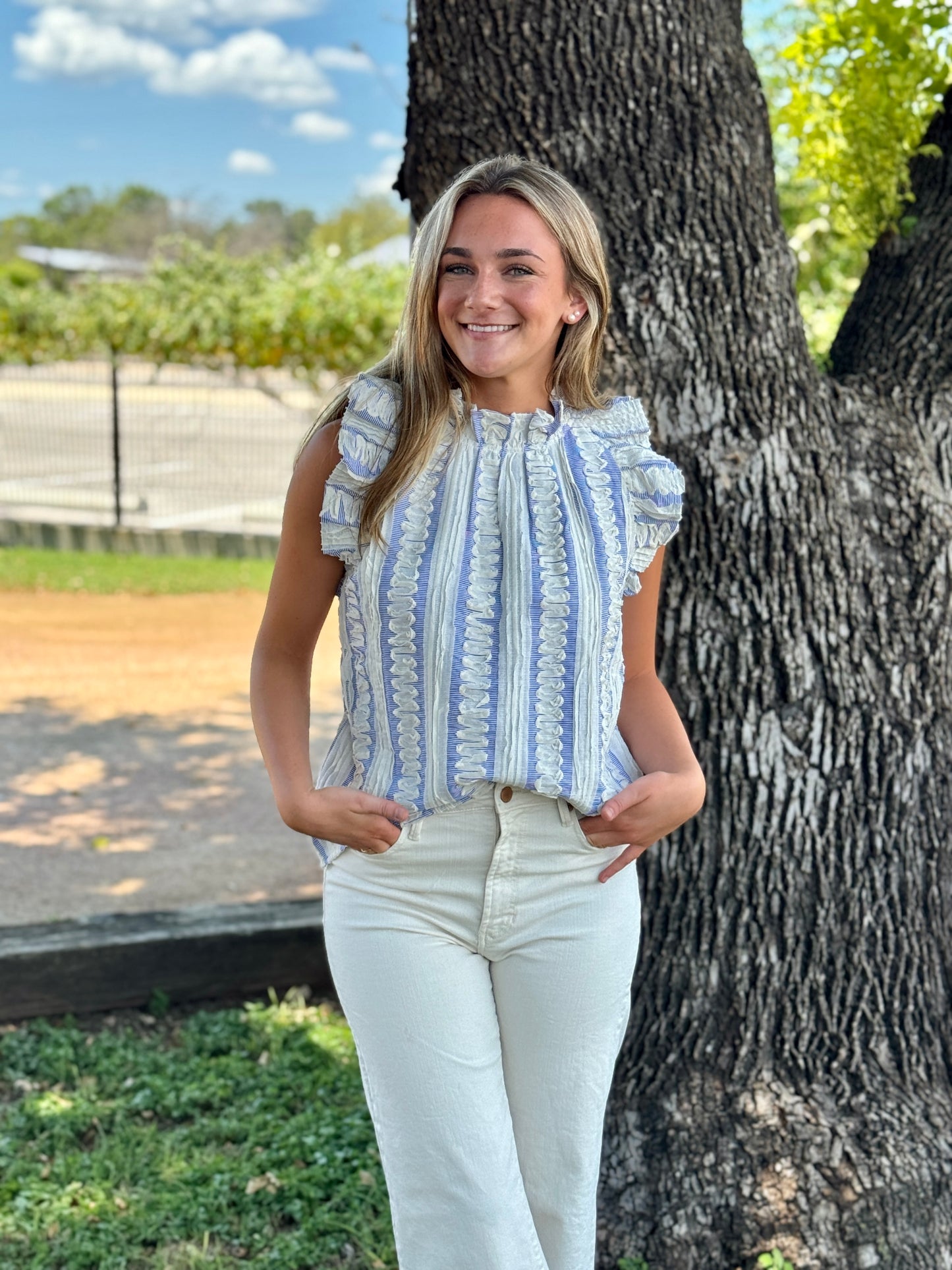 Vintage Tide Ruffle Blouse