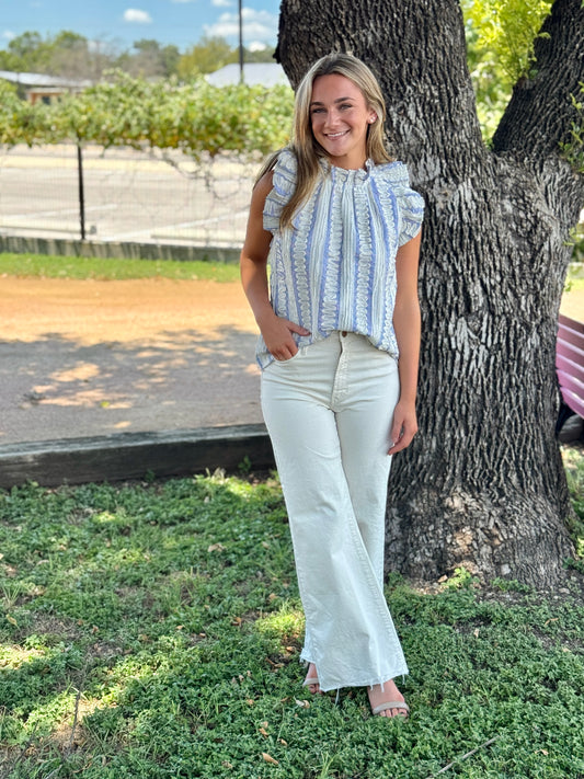 Vintage Tide Ruffle Blouse