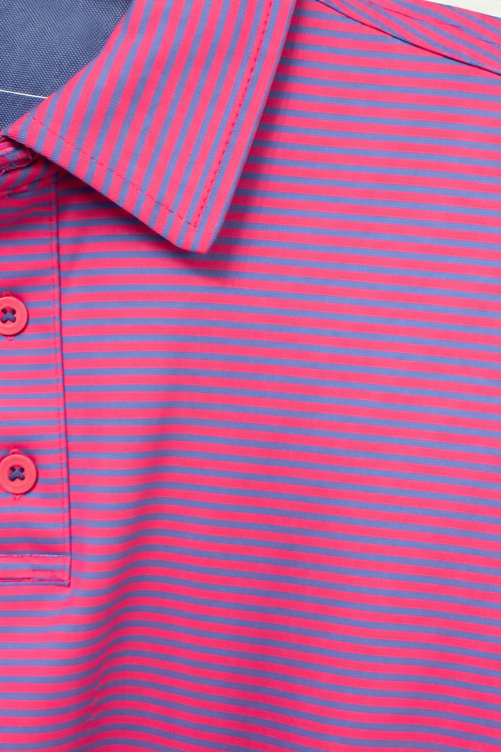 Red & Blue Stripe Naples Performance Polo