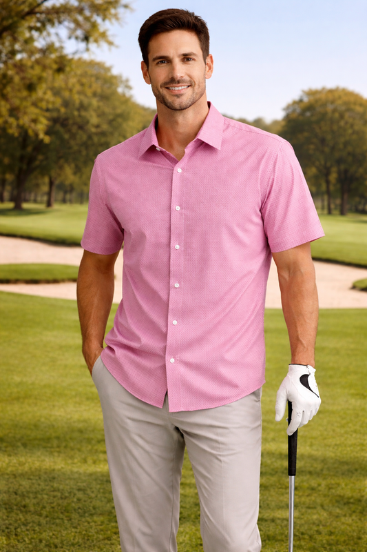Campton SS Dot Print Performance Shirt