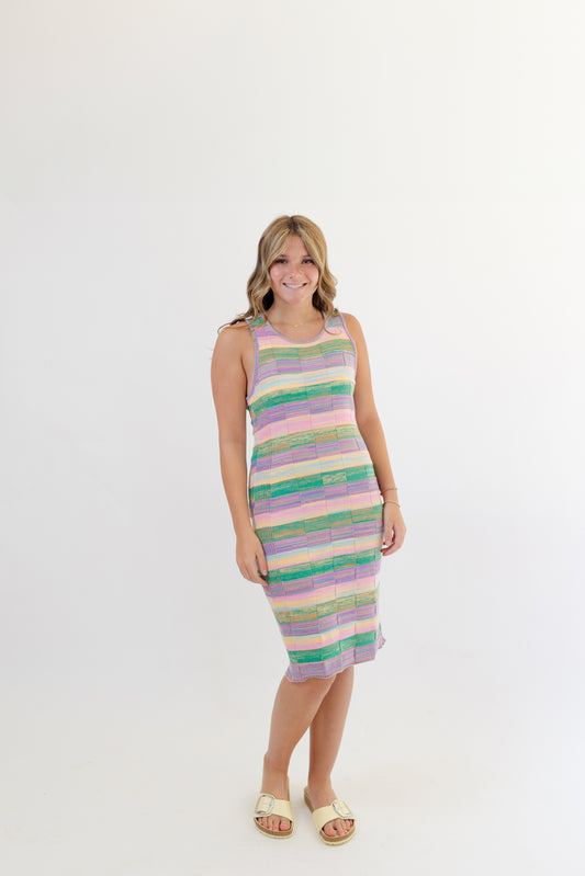 Pastel Horizon Striped Dress