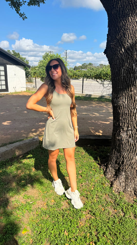 Olive Minimalist Dress