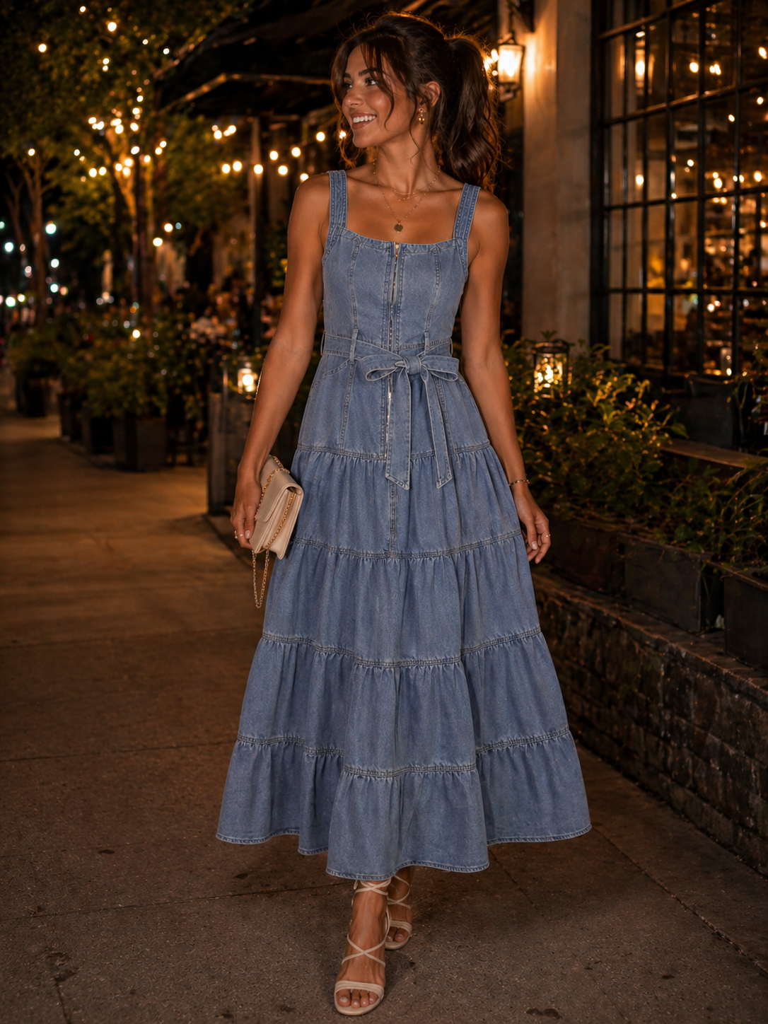 Champagne & Denim Dress