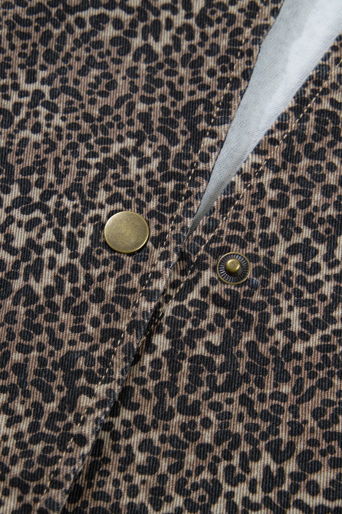 LDC Western Leopard Print Slim Denim Vest